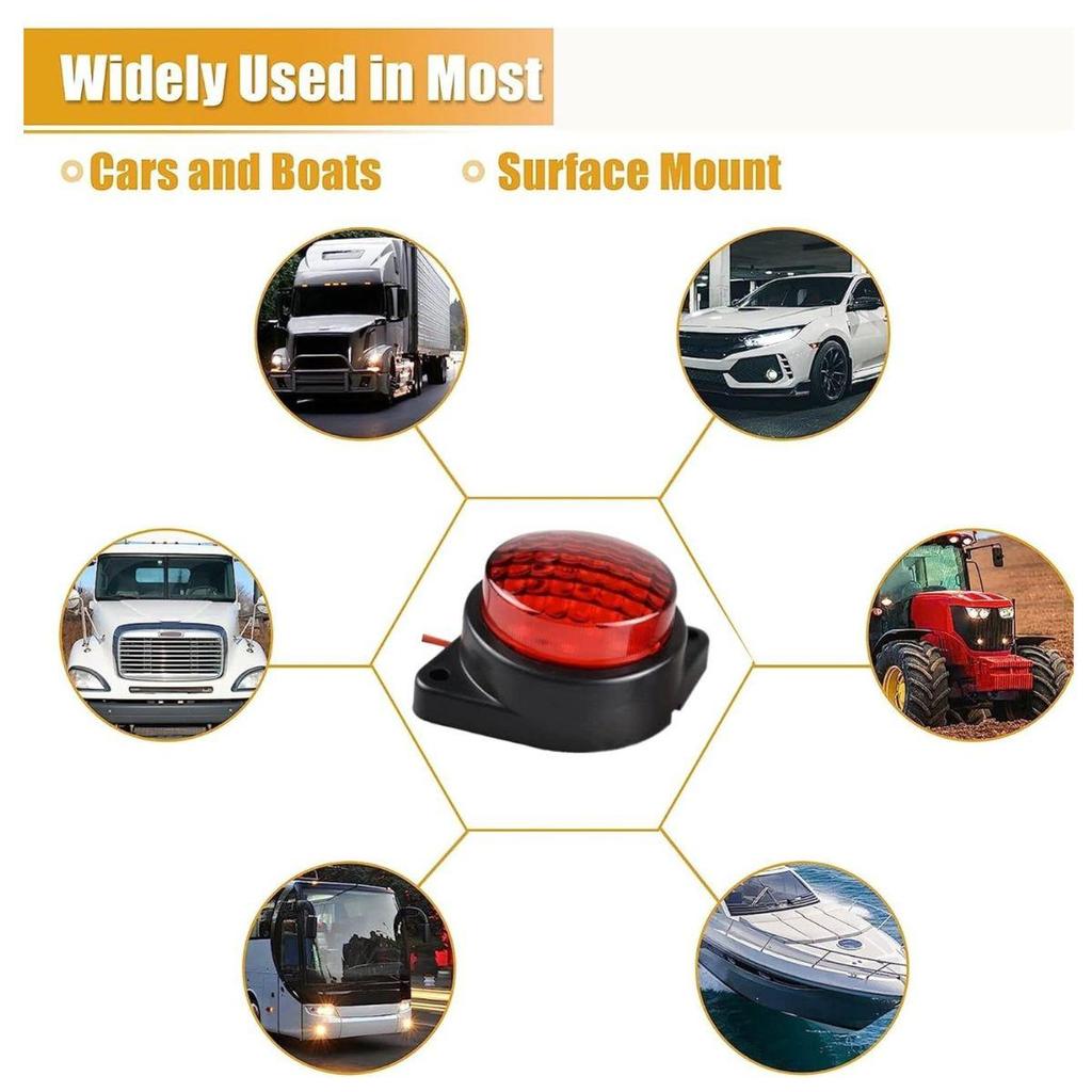 2PCS LED Trailer Marker Lights 24V Waterproof Red LED Side Marker Chicken Lights Universal for Semi Truck Freightliner Cargo