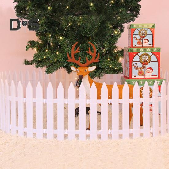 5/10/25 Pcs Christmas Fence White Picket Fence for Xmas Tree Easy Assembly Reusable Christmas Fence for Holiday Indoor Decoration