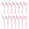 25pcs Heart Shape Creative Beverage Straws For Party Drink Decorative Curved Straw Reusable Plastic Straws Home Kitchen Bar