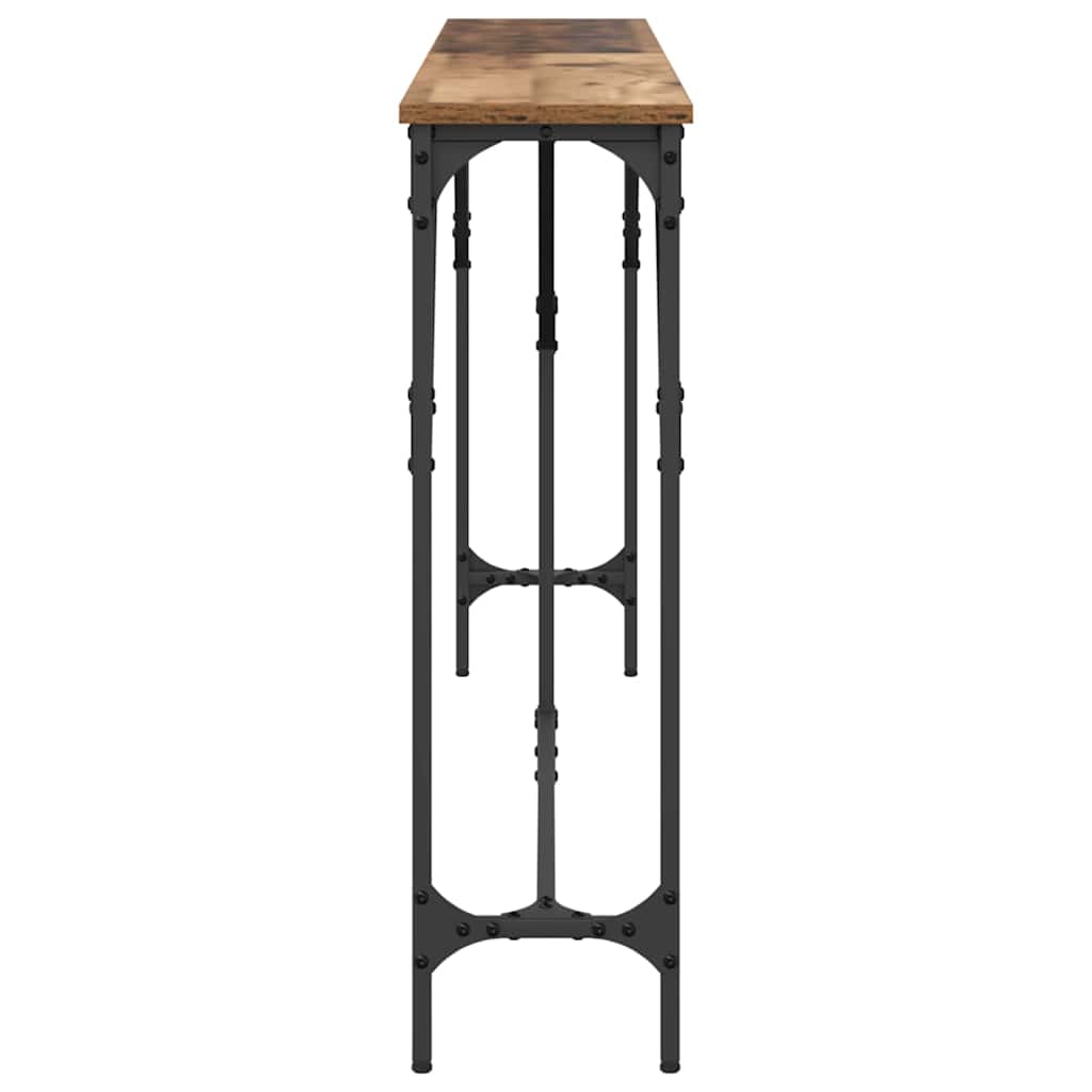 Console Table Reclaimed Wood Look 180 x 23 x 75 cm Plywood and Metal