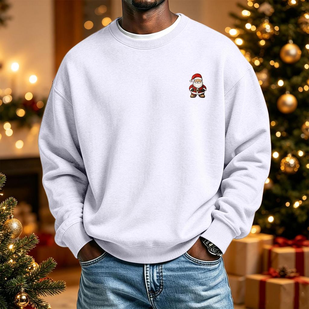 Men's Long Sleeve Neck Sweatshirt Christmas Print Pullover