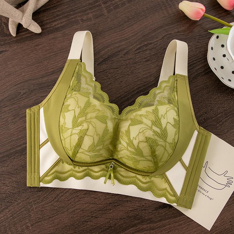 New Autumn and Winter Bra, No Steel Ring Adjustment Type, Double Breasts, Small Chest Temperature Change, No Magnetic Bra Lace