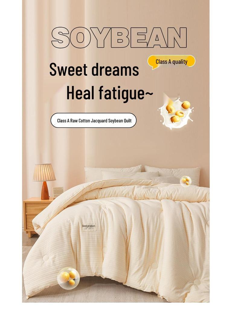 Class A Antibacterial Soybean Fiber Quilt: Thick, Warm, and All-Season Quilt.