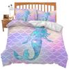 Mermaid Soft Duvet Cover Pink Teal Purple Scale Comfortable Quilt Cover Mermaid Beding Set Warm plus Comfortable Rainbow Beding Set for Young Girls