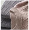 Men's 100% Wool Round Neck Winter Sweater, Casual Business Jacquard Knitwear