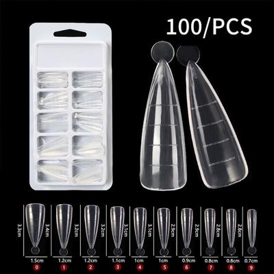 100pcs Transparent Nail Art Molds Quick Building Nail Extension New Fake Nail Flakes  Manicure Tool