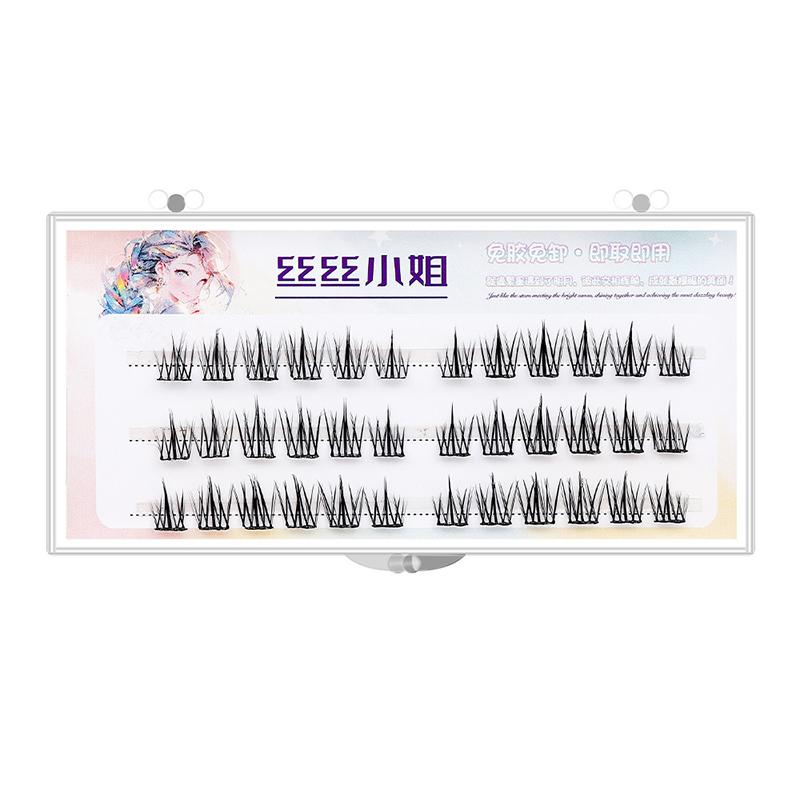 Voluminous No Need Glue Self-Adhesive False Eyelashes Fluffy Fish Tail Sunflower Thick Curling Lash Extension Diy Anime Eyes