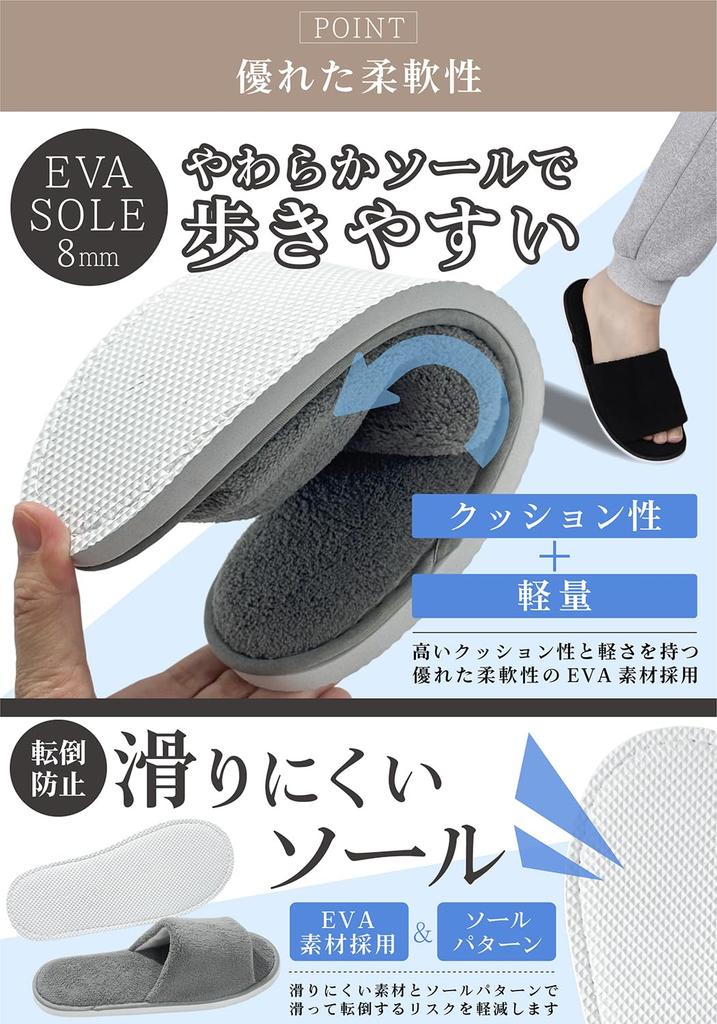 Pantoufles Smile pour Intérieur Individuellement Lot de 6 Taille Unique Convient BOUTIQUE Jetable, Épais, Utilisation Ouverte sur le Devant, Emballé, Lavable, Qualité Hôtelière, Grand,