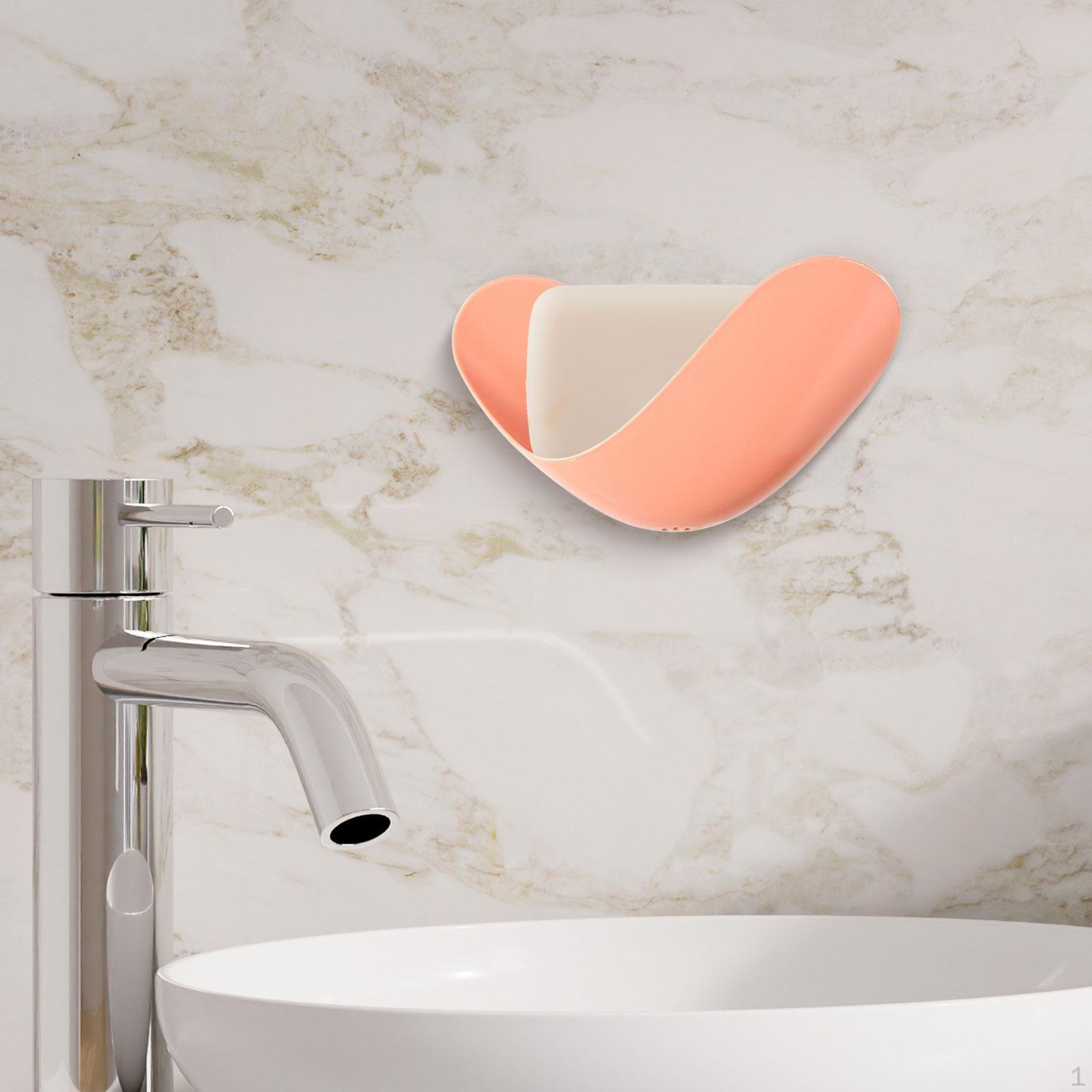 

Мыльница для ванной комнаты, держатель мыла, настенный, со сливом, держатель мыла для кухни общежития розовый