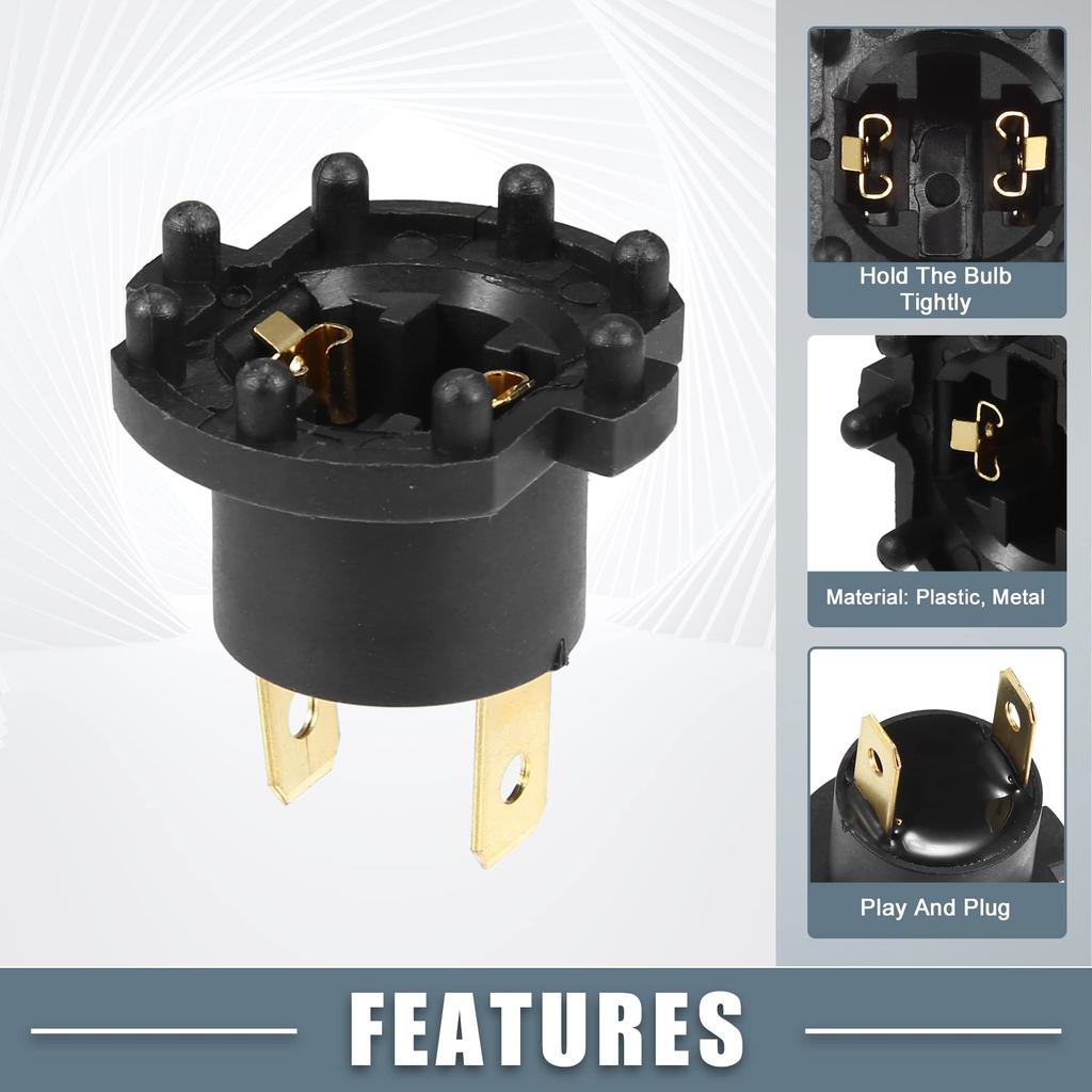 A ABSOPRO Headlight Bulb Socket Light Socket Lamp Socket Car Socket Headlight Headlight Headlight