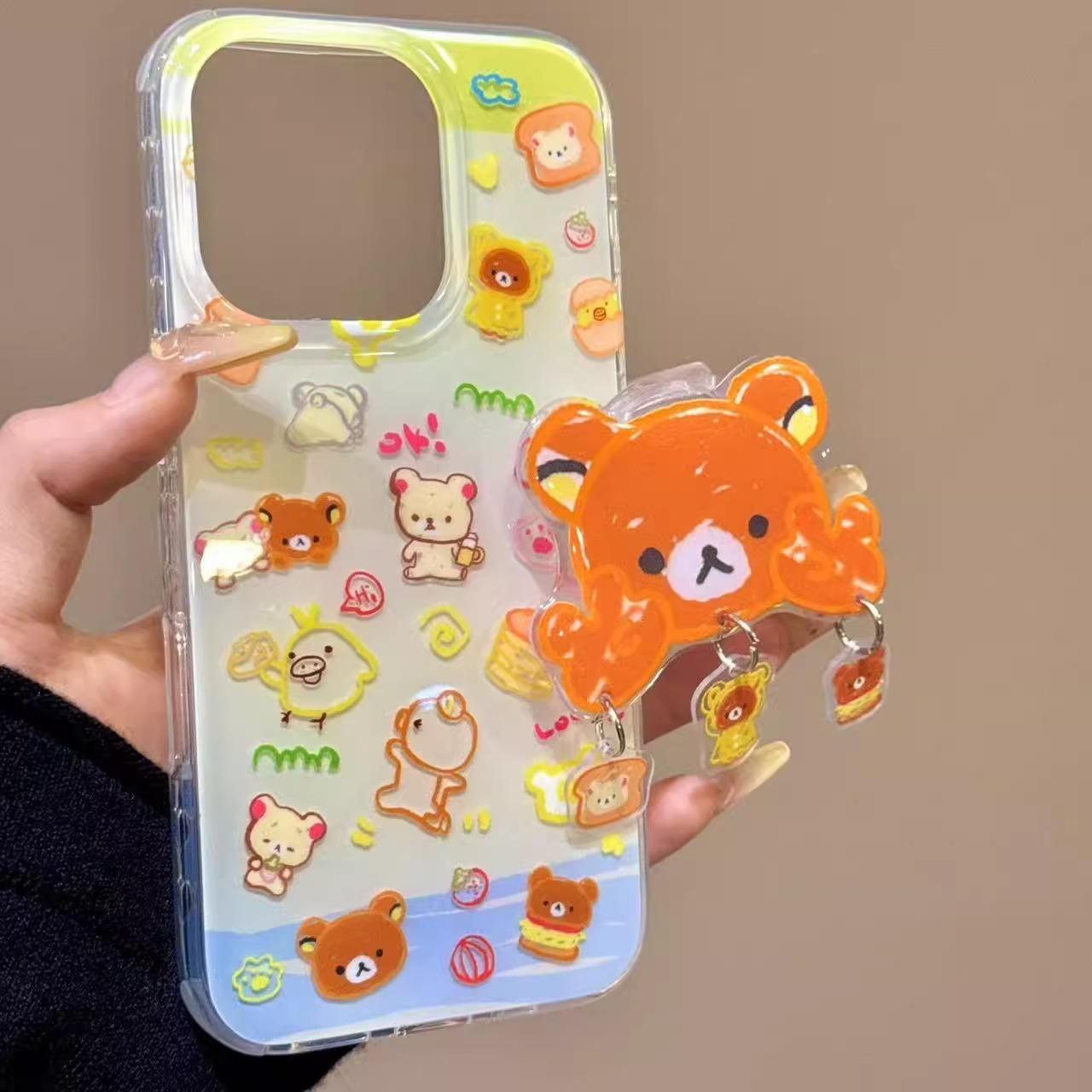 

Single Layer Biye Rilakkuma for IPhone16pomax for Apple 15pr Mobile Phone Case 14 New Style 13 Cartoon 12 For Apple 6