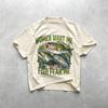 Unisex Cotton Graphic Tshirt Funny Fishing Print Vintage Y2K Harajuku Streetwear Casual Loose ONeck Breathable FisherUnisex Daily