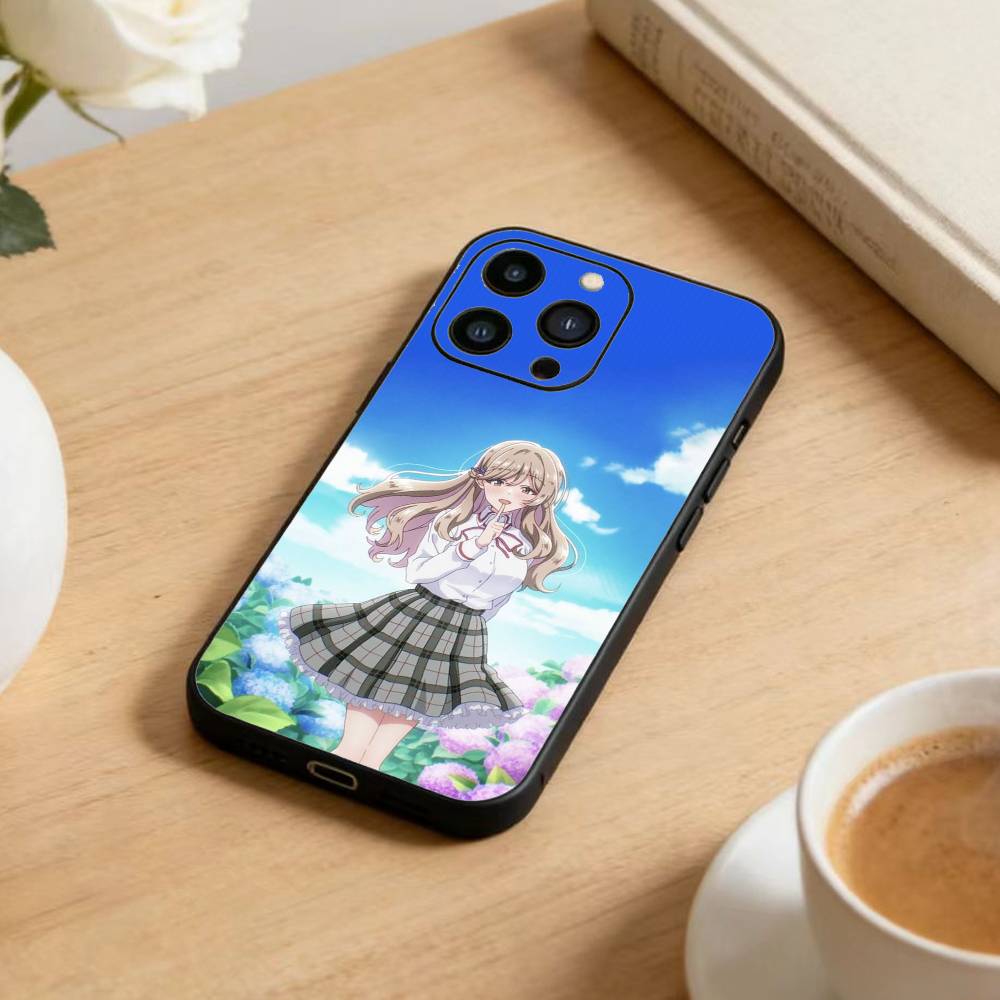 Watanare Anime Phone Case For iPhone 17 16 15 14 13 12 Max Plus Silicone Black Cover