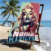 Personalisierter Marilyn Monroe Strandtuch mit individuellem Namen, für Reise, Camping, Strandparty, Heimdekoration, Geburtstagsgeschenk für Familie & Freunde