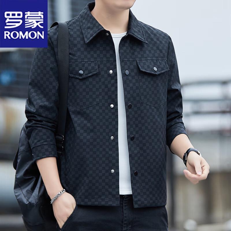 

ROMON Men s Plaid Lapel Jacket M
