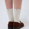 DEPOUND Cashmere Blend Ribbed Socks - Ivory