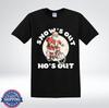 Funny Santa Snow’s Out Ho’s Out Vintage Christmas Bicycle Graphic T-Shirt