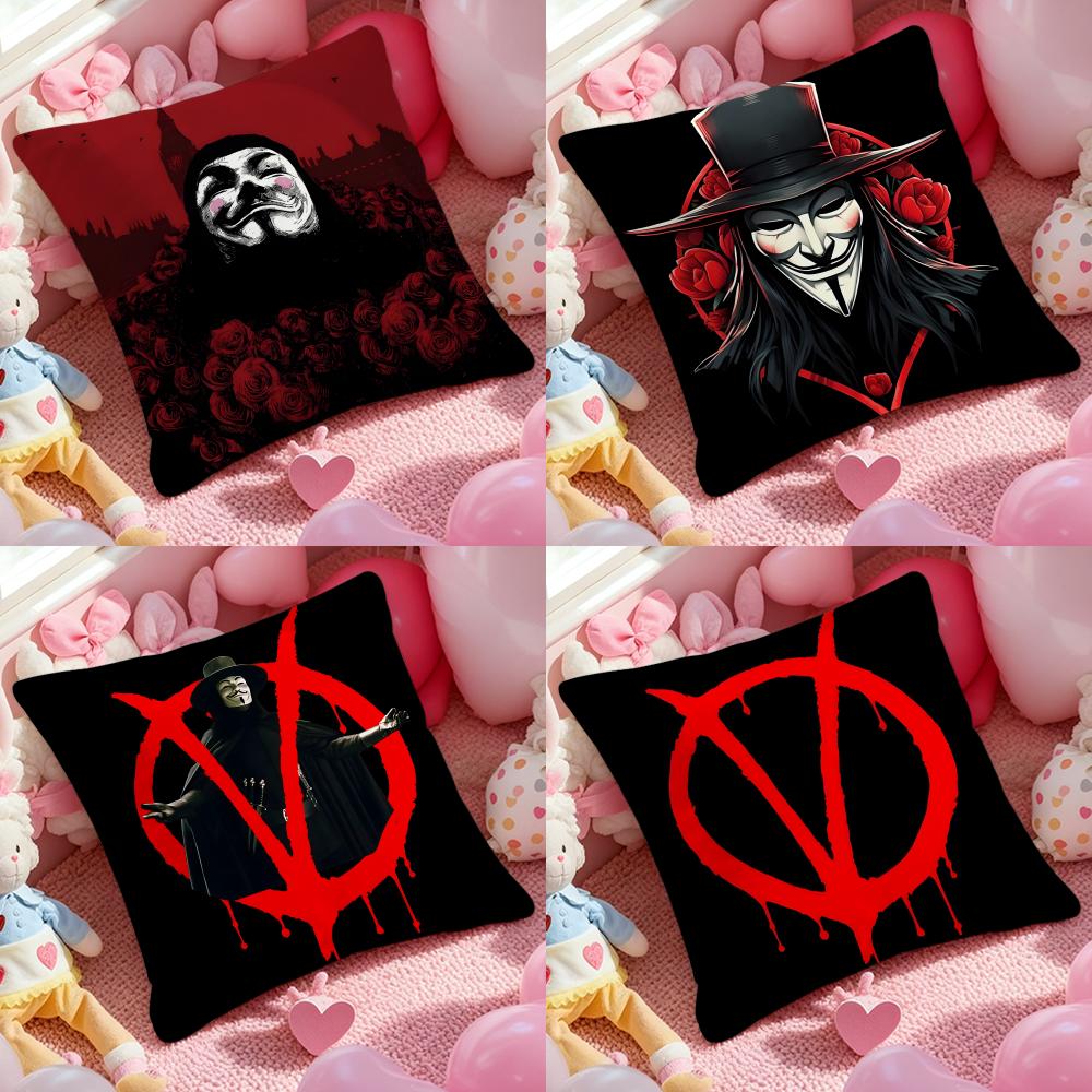 V for V-Vendetta Thriller movie Cushion Cover Pattern Printed Pillowcase for Living Room Sofa Cushion Cover & Bedroom Decor
