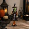 Witch Figurine Halloween Decoration, Resin and Fabric Tabletop Decor for Shelf Mantel Home