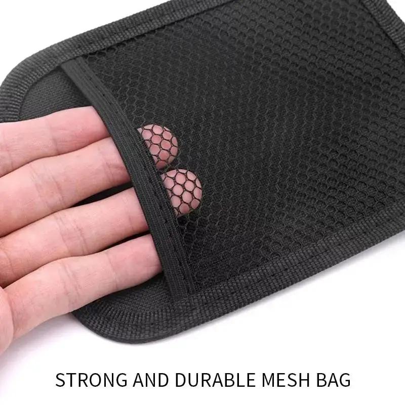 Self Adhesive Car Seat Net Pocket Holder, Universal Sticky Storage Pocket for Phone Purse Card Car Seat Back Side Door Organizer