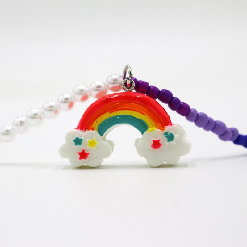 2021 Handmade Pearl Rice Beads Rainbow Necklace – Trendy, Versatile European and American Jewelry