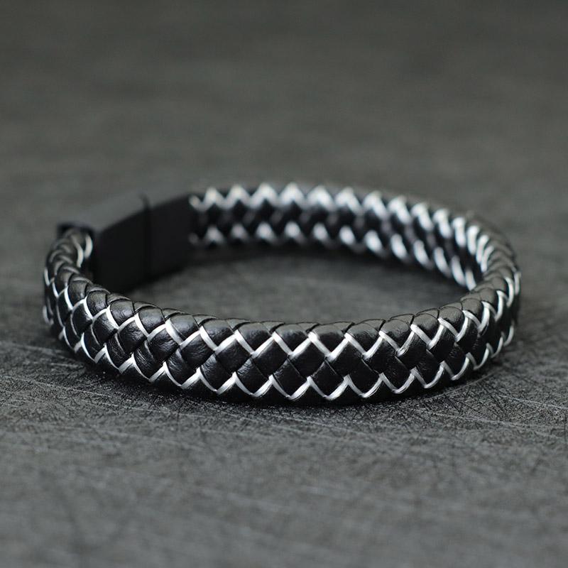 Hiphop Men Leather Bracelet Detachable Black Magnet Clasp Bangle Homme Boyfriend Gift Pulsera Hombre Punk Hand Bands For Male