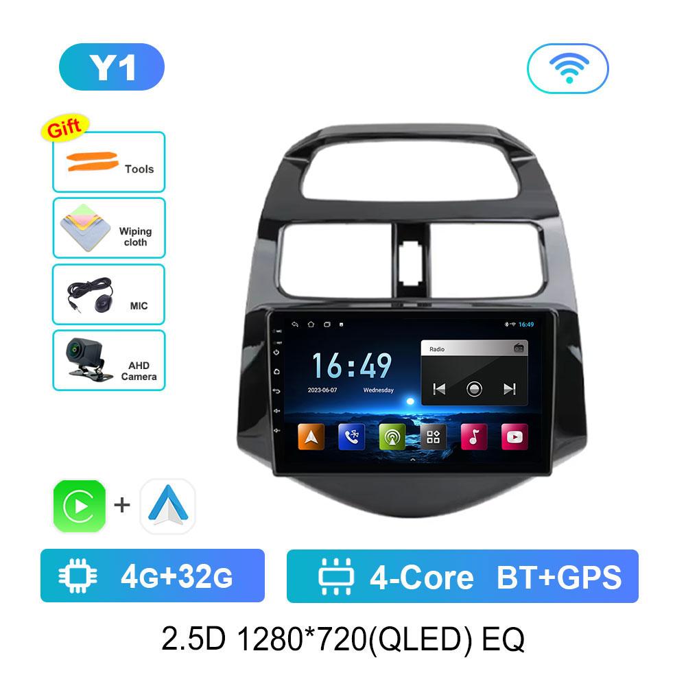 DSP Stereo Car Radio Multimedia player for Chevrolet Spark Beat Matiz Creative 2009 - 2016 Android 14 Navi GPS QLED Screen