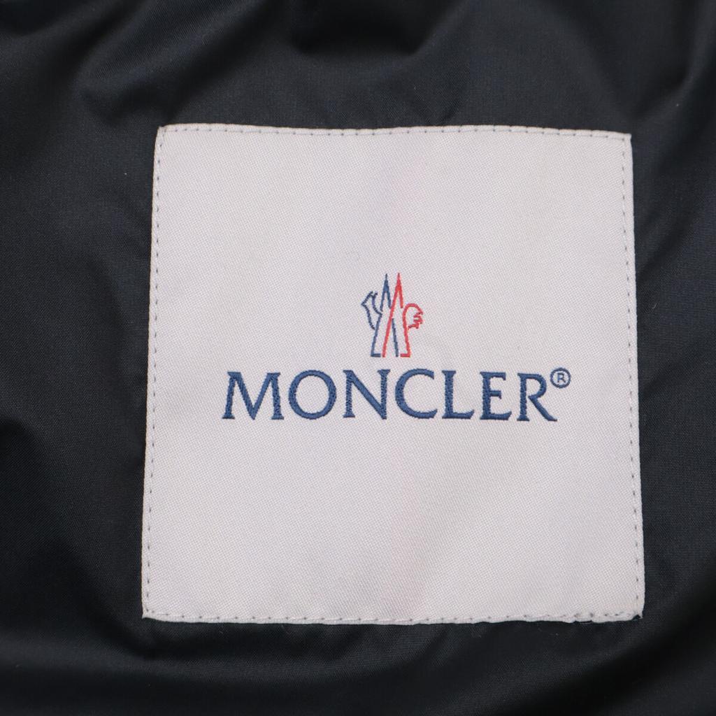 MONCLER 2015 MAUVEZIN Leather Logo Patch Knit Collar Short Down Jacket Jacket 3 blackUsed