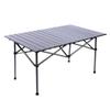 OIMG Portable Metal Roll-Up Camping Table