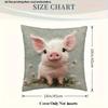 Entzückendes Schwein 2D Flachdruck Nicht-Echte Stickerei Kissen für Gemütliche Dekoration Sofakissenbezug, Heimdekoration, 2D-Druck