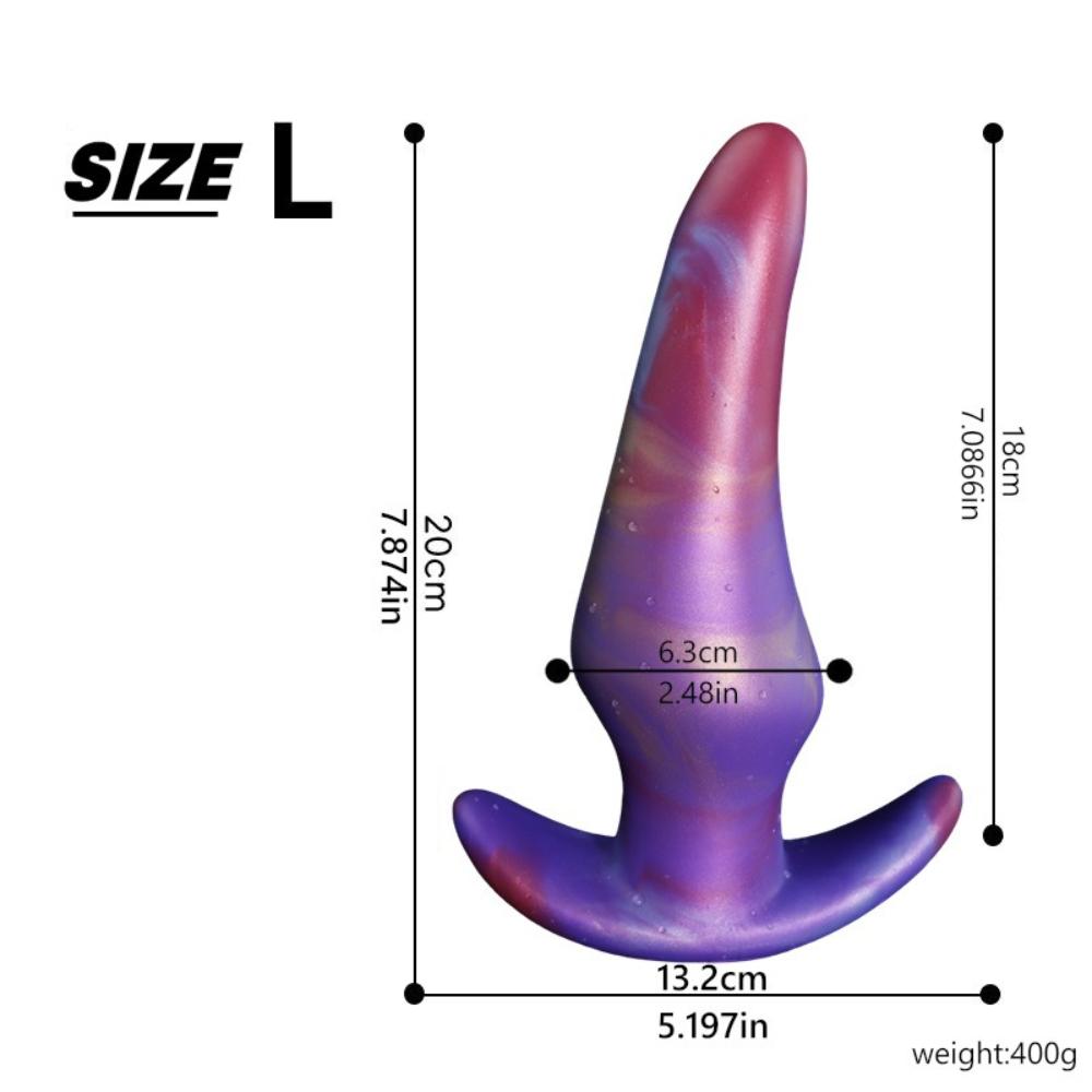 Liquid Silicone Anal Plug with Anchor Base - Realistic Dildo for Anal Training, Butt Plug Sex Toy for Men and Women