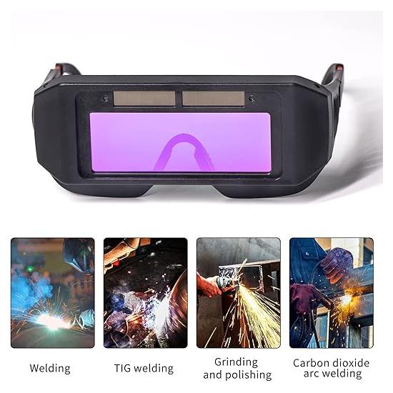 Schweißhelm Schutzbrille Solar Automatisch Abdunkelnd Schweißbrille mit verstellbarem Lampenschirm