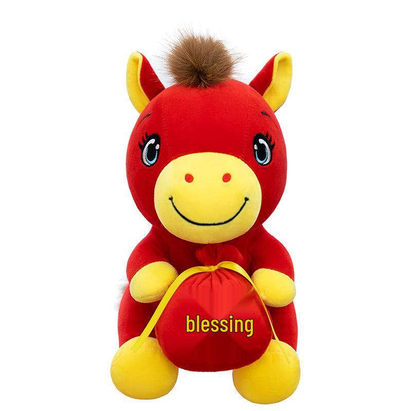 Year of the Horse Zodiac Plush Toy - Red Pony Doll Gift
