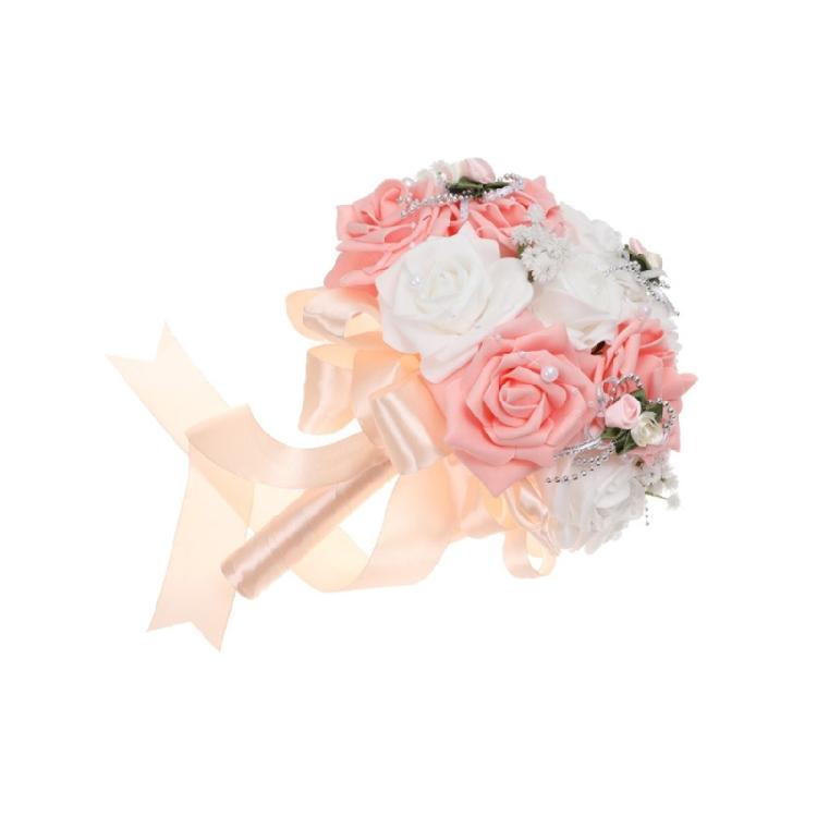 Elegant Wedding Bouquet Artificial Rose Flower With Realistic Design For Bride Bridal Shower Engagement Accessory