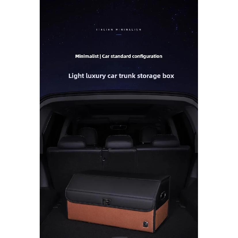 Light Luxury Suede Car Trunk Storage Box Large Capacity Foldable Car Trunk Organizer Trunk Accessories Car Storage Organizer Box