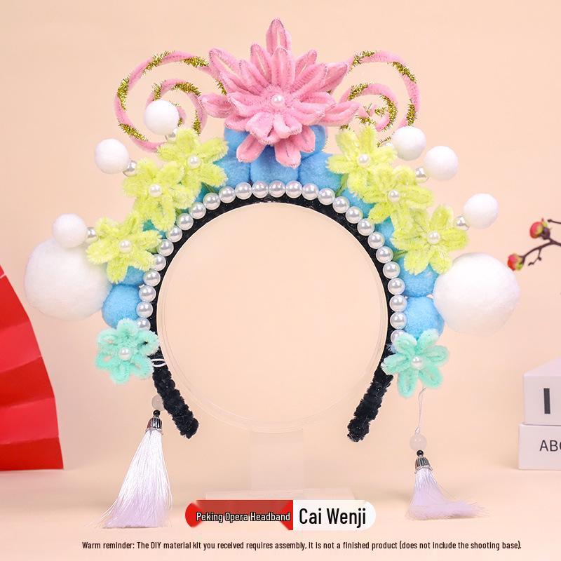 DIY Peking Opera Headband & Hair Accessories Kit for Dragon Boat Festival Team-Building Activity