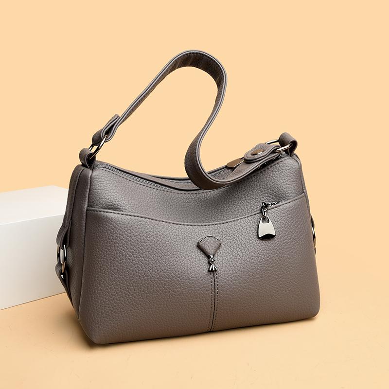 Multi-layer Shoulder Bag Middle-aged Mother Bag PU Messenger Bag