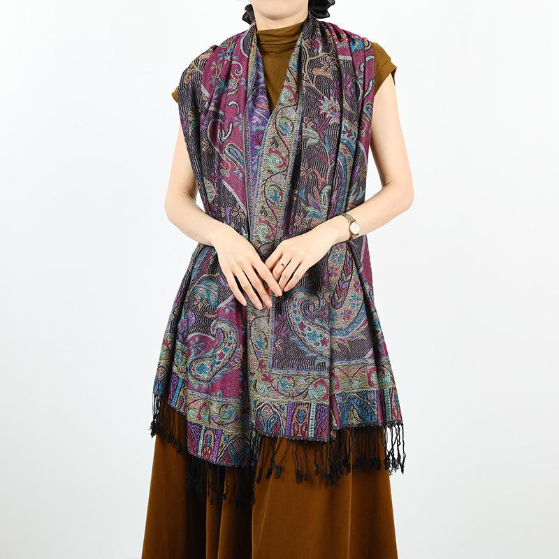 New Jacquard Exterior Women's Shawl Paisley Scarf Women's Spring and Summer Fashion Retro Long Scarf