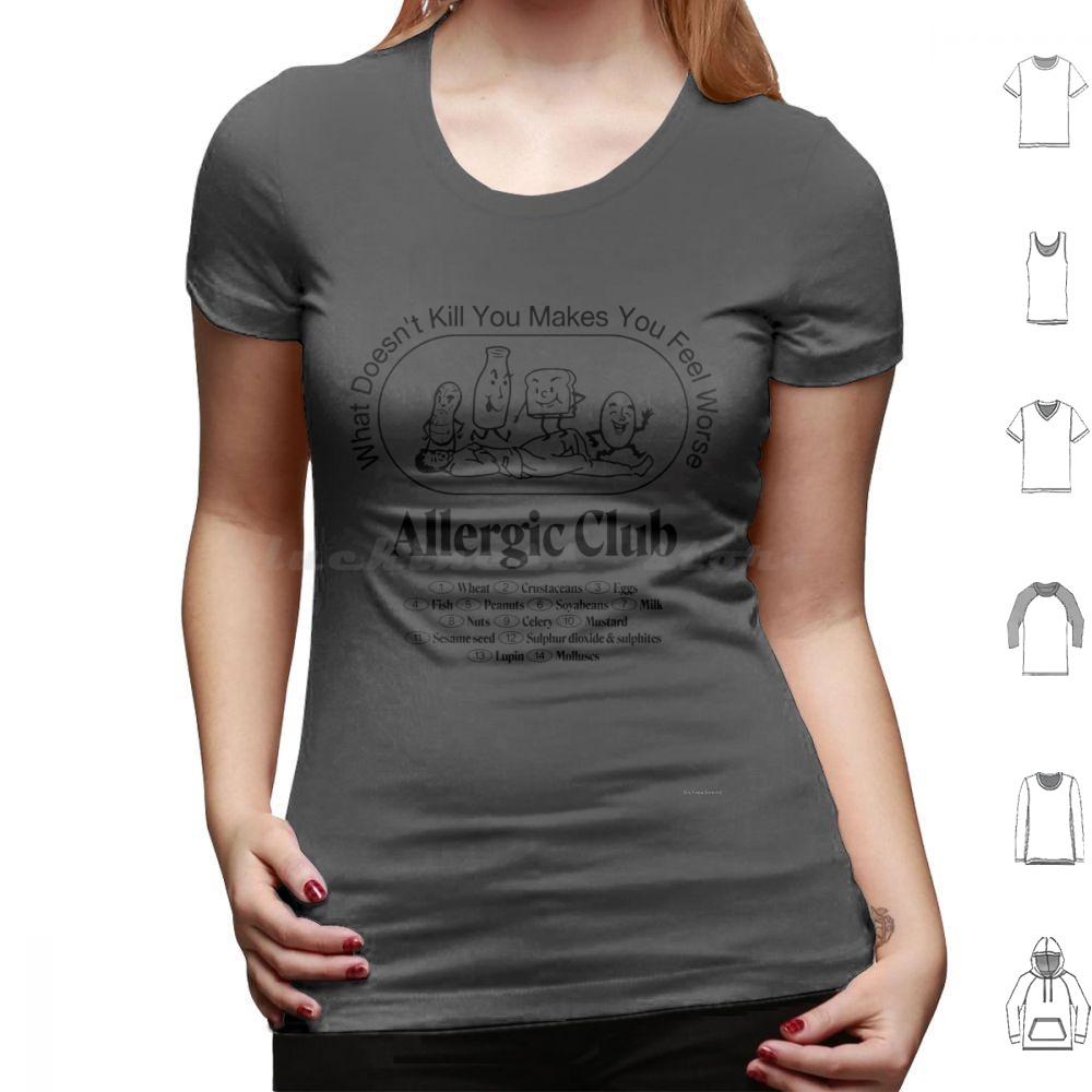Allergie Club T-Shirt Baumwolle Herren Damen DIY Druck Allergisch Allergien Lustig Soziale Distanzierung Allergiebewusstsein Asthma 19 Nicht