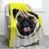 Pug Dog Blanket Lovey Animal Soft Warm Fall Chair Flannel Throw Blankets Cartoon Pet Puppy Print Bed Sofa Blanket King Queen