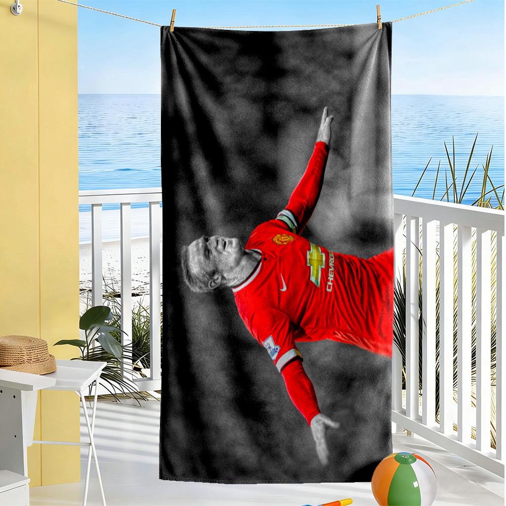 Wayne Rooney Manchester Beach Towel High Absorbency & Quick-Dry Comfortable Lightweight