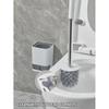 A non perforated wall mounted toilet brush with a drainage base and long handle plastic toilet cleaning brush, bathroom accessor