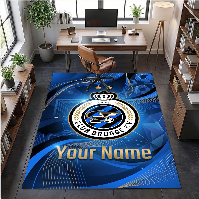 Crystal Velvet Rug Club Brugge FC Print Custom Name Text Floor Mat Home Decor