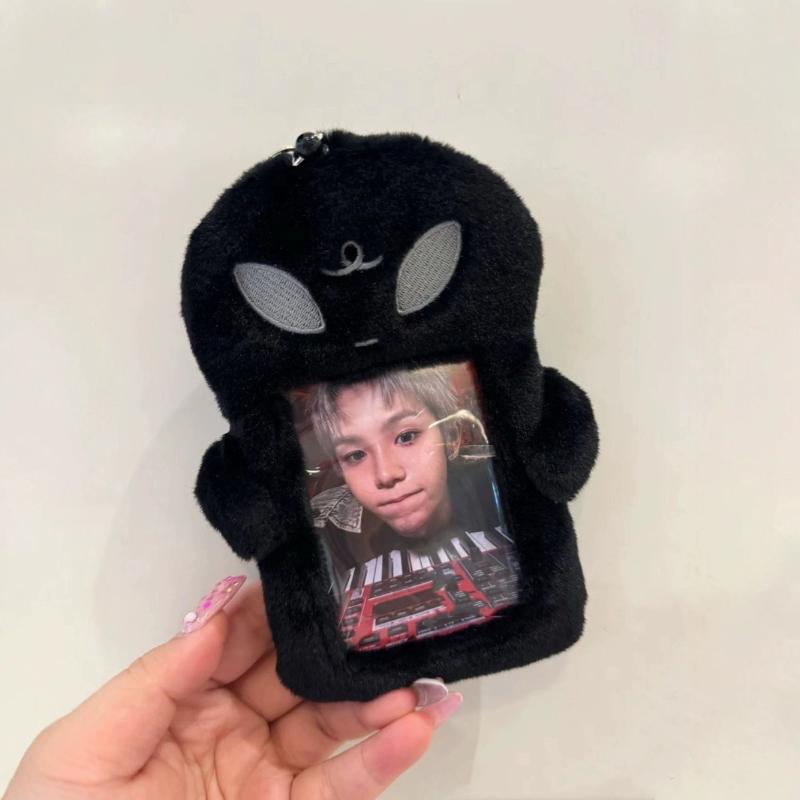 Custodia Portafoto Peluche Cartone Animato Porta Fotocard Custodia Portatile per Carte Studenti Foto di Idol Copertura Protettiva