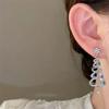 Huitan Shining Christmas Tree Drop Earrings Female Party  with Bright Colorful Zirconia Trendy Exquisite Accessories Gift