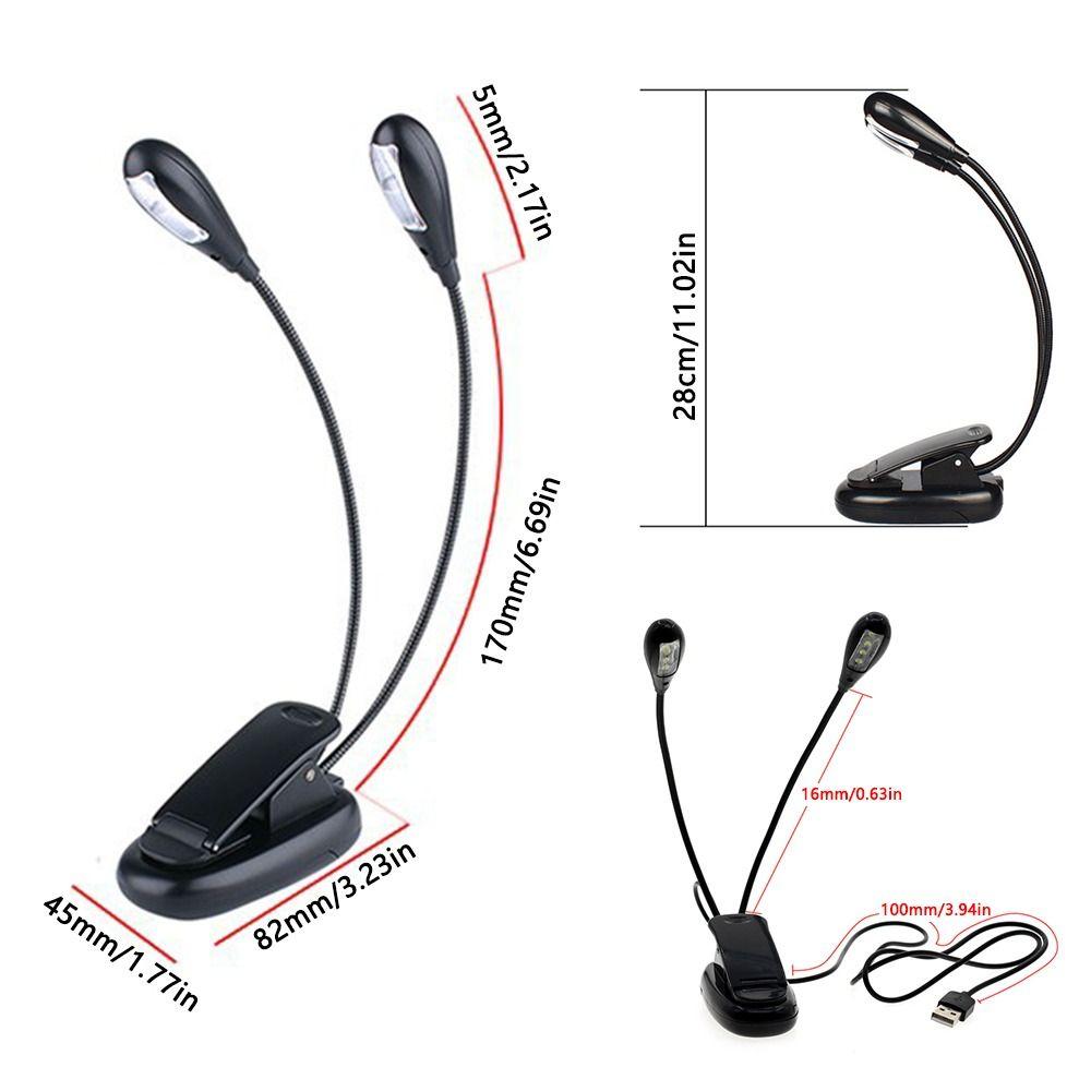 Flexible Table Lamp Clip Lamp Music Score Light 2/4/8 LEDs Light Reading Lights Music Stand Light
