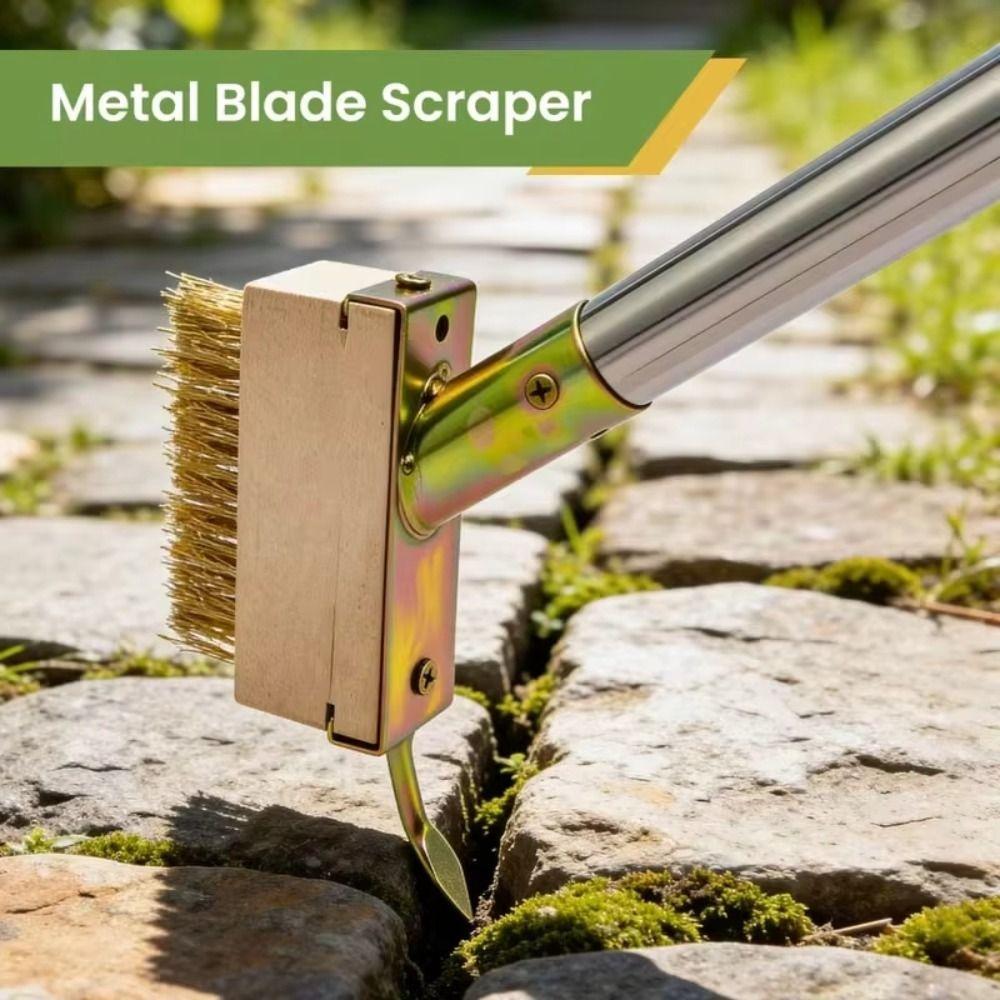 Unkrautbürste mit langem Stiel Stahlborsten Gartenbürste Kratzbürste Moosentfernung