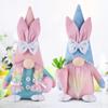 Faceless Bunny Doll with Radish-Colored Egg Ornament for Easter Party Décor