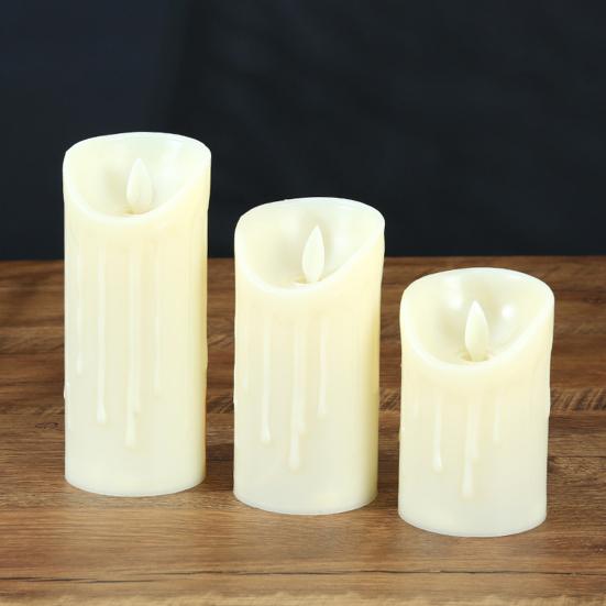 Waterproof Flameless Candles Battery Operated LED Candles with Remote Control Flickering Fake Pillar Candles for Wedding Halloween