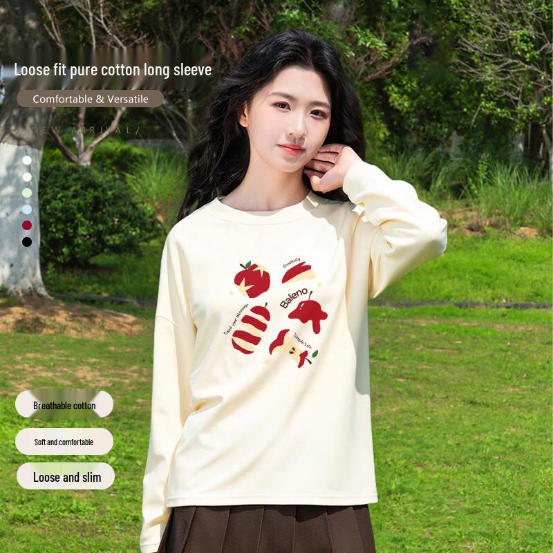 Baleno Women's Pure Cotton Long Sleeve T-Shirt